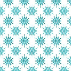 Blue Retro Snowflakes Pattern