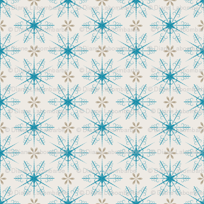 Cute Retro Snowflakes Christmas Pattern