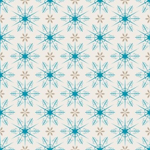 Cute Retro Snowflakes Christmas Pattern