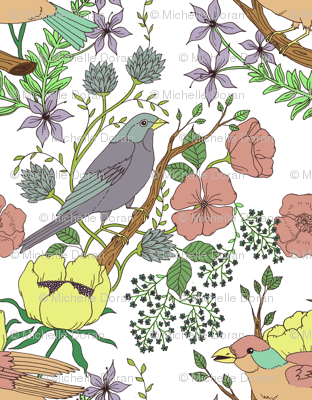 pastel bird garden