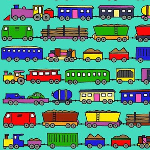 trains coloured in small