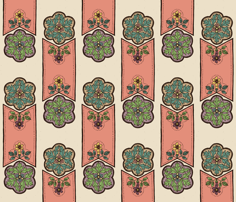 decorative floral 1 fabric by michelleadoran on Spoonflower - custom fabric