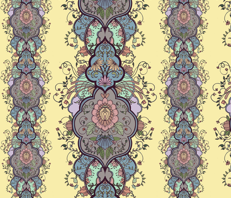 floral arabesque fabric by michelleadoran on Spoonflower - custom fabric