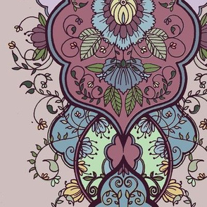 purple floral arabesque