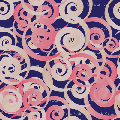valentine ribbons on blue