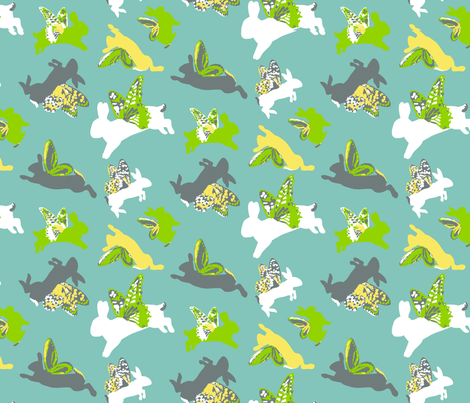 Flying_Byrd_Bunnies fabric by dusty_pony_design on Spoonflower - custom fabric