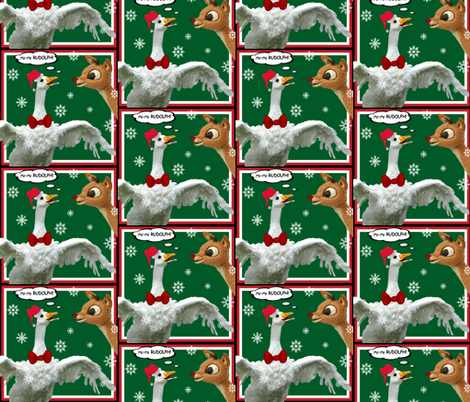 RU-RU RUDOLPH and Sebastopol Goose fabric by leesa3 on Spoonflower - custom fabric