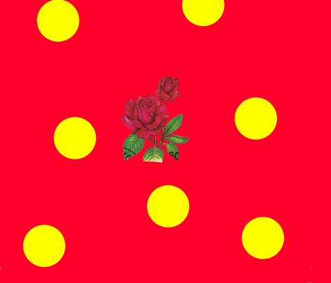 Cherry_Mustard_Dotty_Rose fabric by katy_dee on Spoonflower - custom fabric