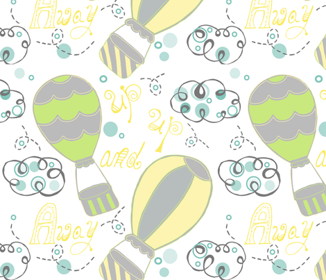 Up up and away! fabric by leska_hamaty_design on Spoonflower - custom fabric