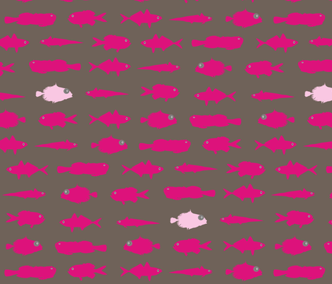Pink Fish Funk fabric by smuk on Spoonflower - custom fabric