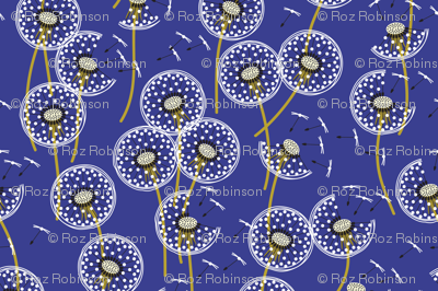 fanciful flight - make a dandelion wish! - dusky blue