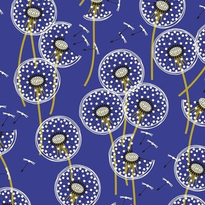 fanciful flight - make a dandelion wish! - dusky blue