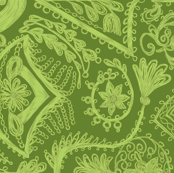 1900s Green Embroidery