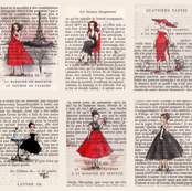 Paris Black & Red Vintage Ladies