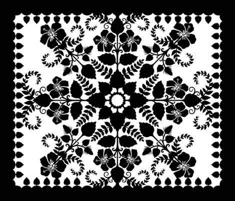 Akahai Quilt - black & white fabric by jennartdesigns on Spoonflower - custom fabric