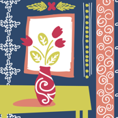 Colourful Abstract Pattern In Matisse Style