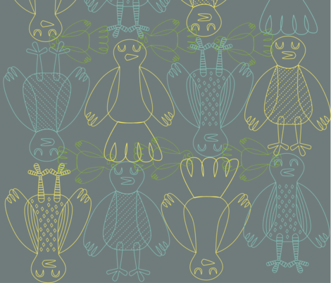 Sketchy Birds fabric by twoboats on Spoonflower - custom fabric