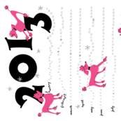 2013 Prancing Poodle Tea Towel