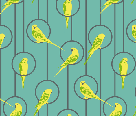 Yellow Budgies fabric by kathryn_pledger on Spoonflower - custom fabric