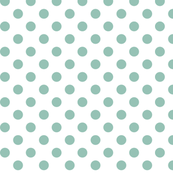 polka dots faded teal and white