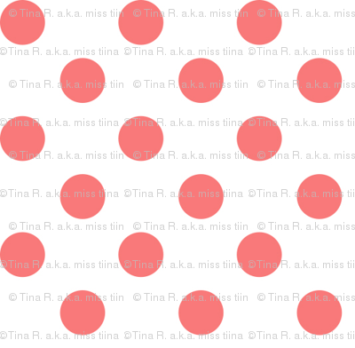 polka dots coral and white