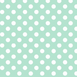 polka dots 2 mint green and white