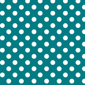 polka dots 2 dark teal and white