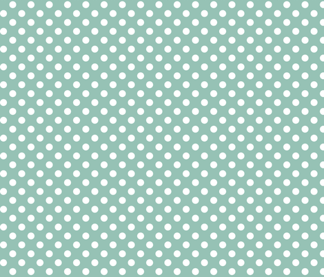 polka dots 2 faded teal and white fabric by misstiina on Spoonflower - custom fabric