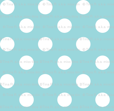 polka dots 2 teal and white