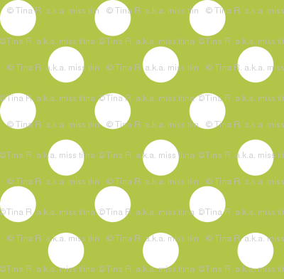 polka dots 2 lime green and white