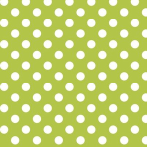 polka dots 2 lime green and white