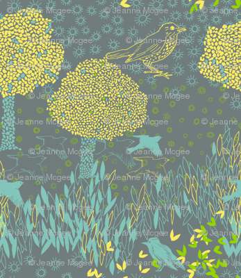 forest and birds