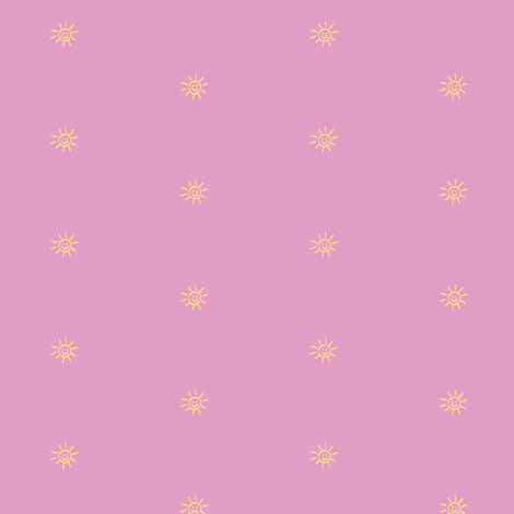 Bits of Sunshine in Candy Pink and Yellow fabric by kbexquisites on Spoonflower - custom fabric