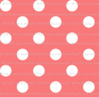 mini polka dots 2 coral and white