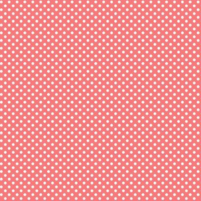 mini polka dots 2 coral and white