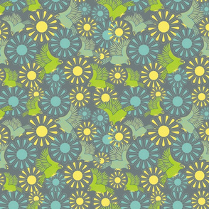Kakapos amongst the flowers