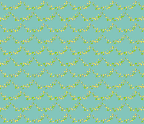 flocks in scallops- light teal fabric by innocentia on Spoonflower - custom fabric
