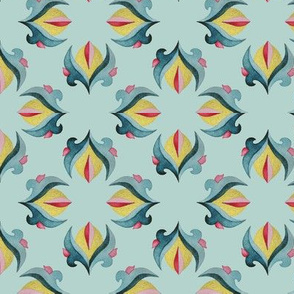 Gold Deco Flower - Pale Green