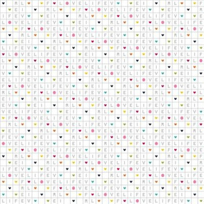 live free : love life crossword on white