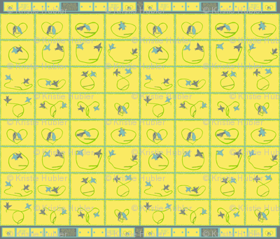 Flights Of Fancy Animated Birds Kissing Making Heart Vine Fabric Pattern Design By Kristie Hubler
