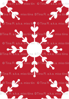 christmas snowflakes on red