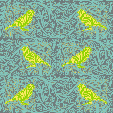 Bird Songs 18 -  Duets - Flights of Fancy  fabric by dovetail_designs on Spoonflower - custom fabric