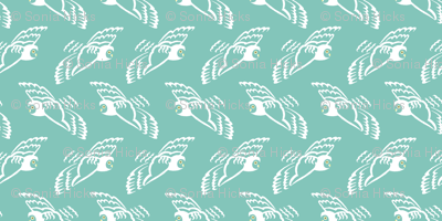 owl on teal sky