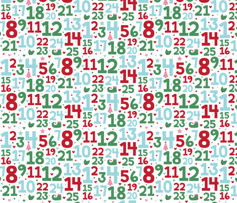 christmas countdown fabric by misstiina on Spoonflower - custom fabric
