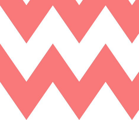 chevron xl coral and white