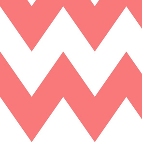 chevron xl coral and white