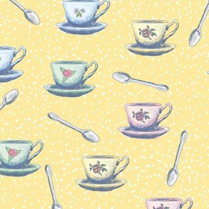 Cute Sketchy Teacups & Spoons