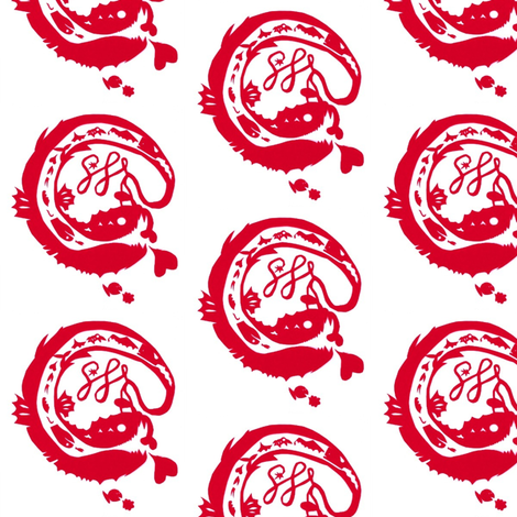 Peppermint Sea Monster fabric by boris_thumbkin on Spoonflower - custom fabric