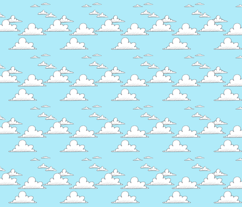 Puffy Clouds fabric by miraculousmosquito on Spoonflower - custom fabric