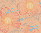 Hand Drawn Flora in Orange